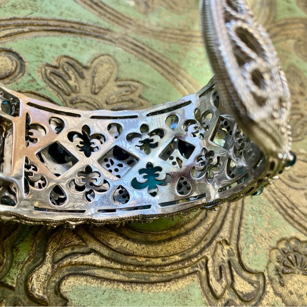 RARE 🔥 Judith Ripka 46.00 Cttw Multi Gemstone Sterling Silver Cuff Bracelet - Picture 13 of 17